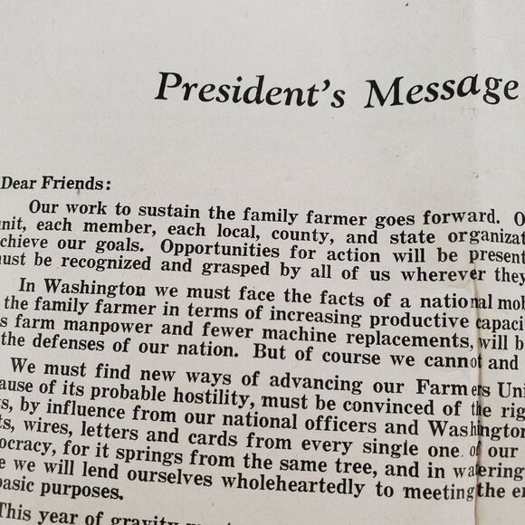 1951 Farmers Union Action Letter February Lincoln Gettysburg Address Edison - Picture 8 of 12